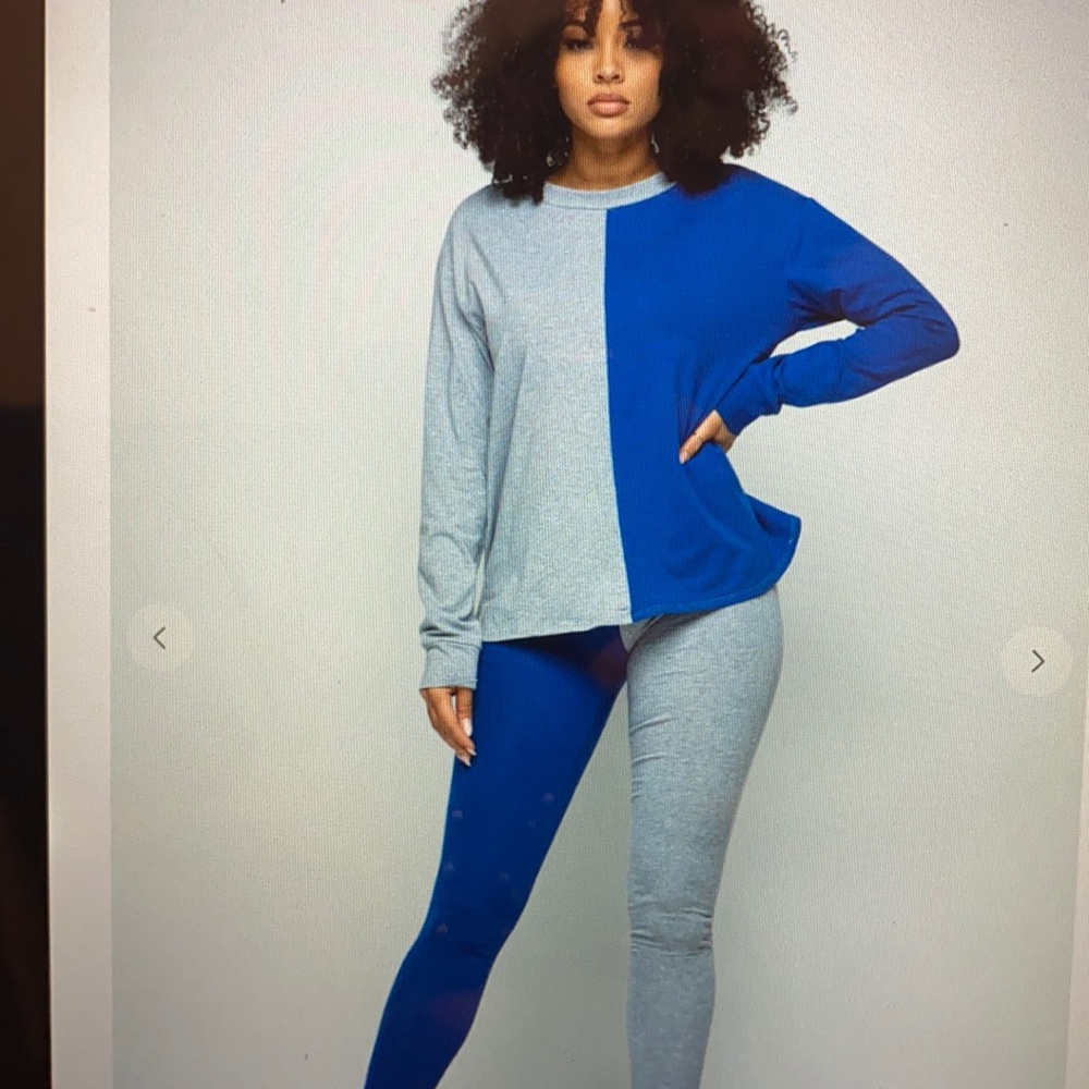 Color block top and pants set